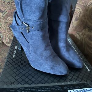 Women's Blue Suede Like Ankle Boots